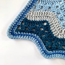 Load image into Gallery viewer, Betty McKnit&#39;s 6 Day Baby Blanket re-imagined in Nurturing Fibres Boy Version
