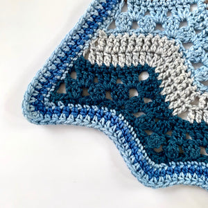 Betty McKnit's 6 Day Baby Blanket re-imagined in Nurturing Fibres Boy Version