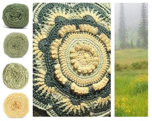 Meadows Colorway Collage, in Nurturing Fibres' Eco-Fusion Yarn 