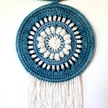 Load image into Gallery viewer, Closeup image of the Ravenna Mandala Wall Art in Eco-Fusion Yarn by Nurturing Fibres