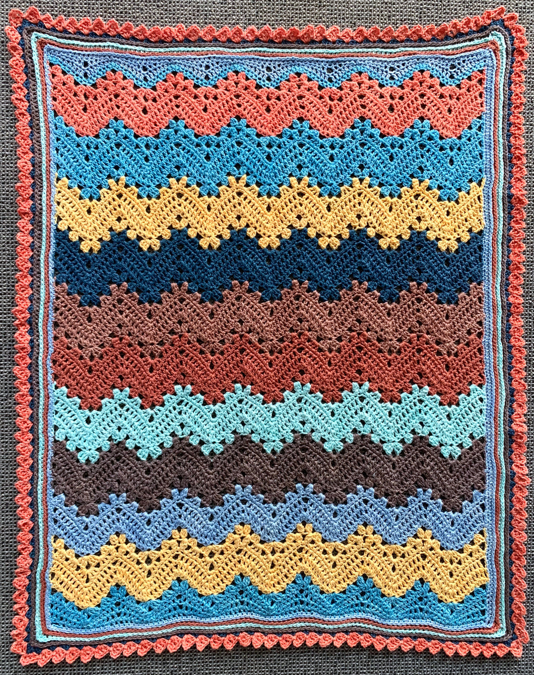Betty McKnit's 6 Day Baby Blanket re-imagined in Nurturing Fibres Gender Nuetral Version