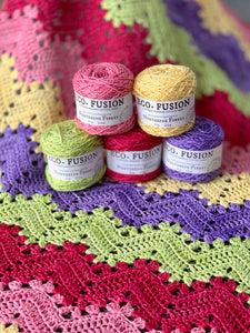 Betty McKnit's 6 Day Baby Blanket re-imagined in Nurturing Fibres Girl Version