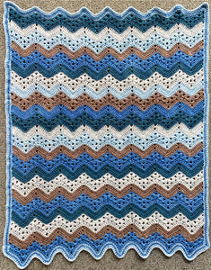 Betty McKnit's 6 Day Baby Blanket re-imagined in Nurturing Fibres Boy Version