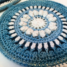 Load image into Gallery viewer, Closeup image of the Ravenna Mandala Wall Art in Eco-Fusion Yarn by Nurturing Fibres