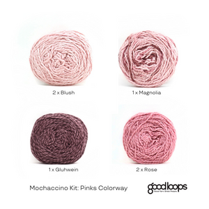 Nurturing Fibres Mochaccino Shawl in Pinks