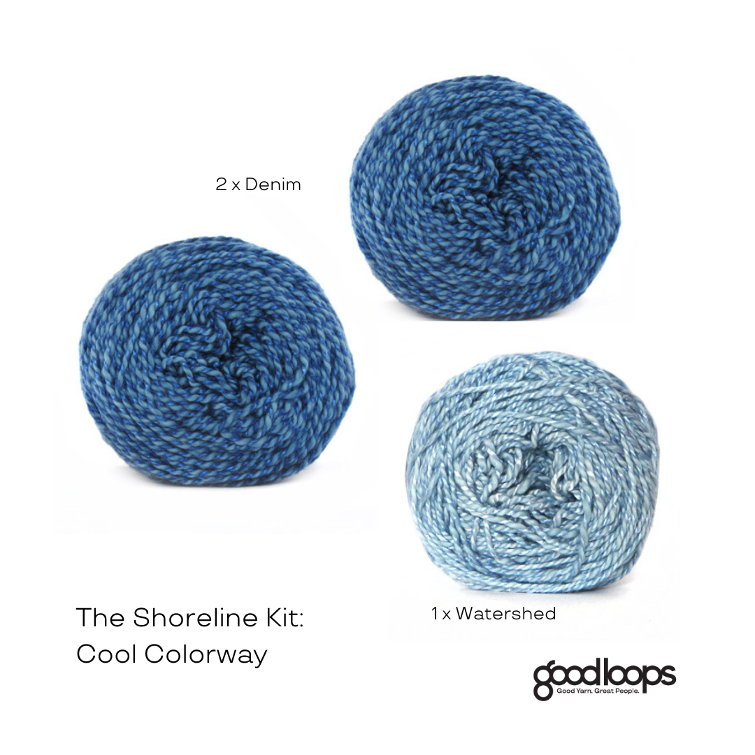 Shoreline Shawl Yarn Kit  A knitted Shawl by Juanita Muir – Good Loops Yarn